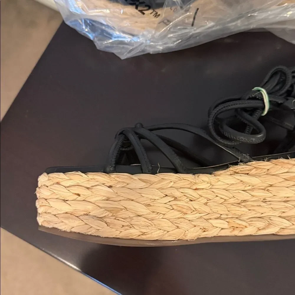 NWT. Seychelles Black Espadrille “Made for This” Wedge Sandals